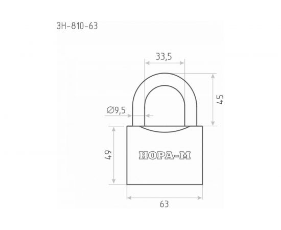 Навесной замок НОРА-М ЗН-810-63 мм 3 кл 16880 – изображение 3