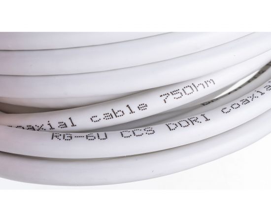 Коаксиальный кабель DORI RG-6 на F-разъёмах 10 м + переходник на TV 40897 – изображение 3