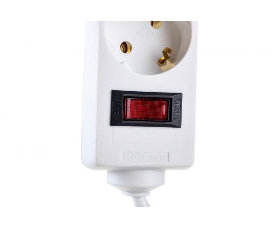 Сетевой фильтр ExeGate SP-6-1.8W 6 евро с заземлением, 1.8м, выключатель с подсветкой, белый 221172 – изображение 4