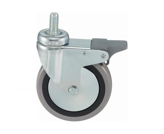 Колесо с вращающейся опорой, стержнем и передним тормозом (125 мм; 80 кг) Tellure rota 379105 – изображение 4