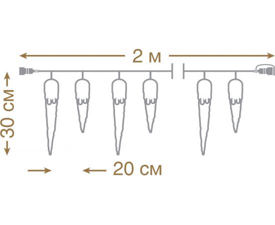 Электрогирлянда-конструктор VEGAS Сосульки 10 шт, 40 холодных LED ламп, прозрачный провод 55037 – изображение 5