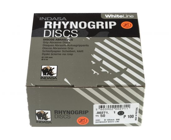 Круг RHYNOGRIP (50 шт; 125 мм; Р100; 8 отверстий) INDASA 00271 – изображение 6