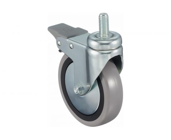 Колесо с вращающейся опорой, стержнем и передним тормозом (125 мм; 80 кг) Tellure rota 379105 – изображение 6