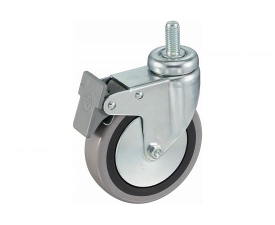 Колесо с вращающейся опорой, стержнем и передним тормозом (125 мм; 80 кг) Tellure rota 379105 – изображение 8