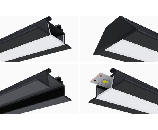 Накладной угловой алюминиевый профиль для ленты Apeyron черный, 2м ,ширина ленты до 10мм, комплект 08-03-ЧБ – изображение 8