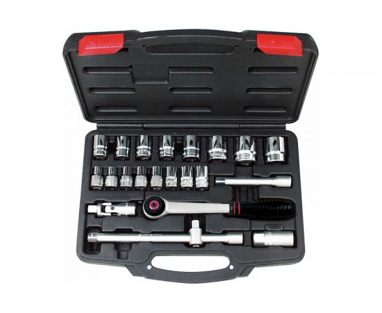 Набор головок и аксессуаров AmPro 1/2,22 предметов в чемодане 10-32 мм T45470 
