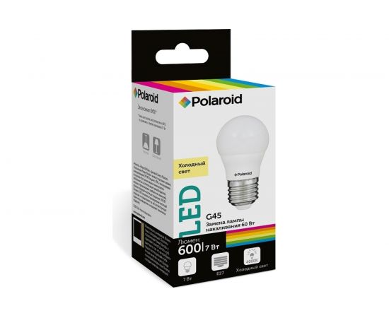 Светодиодная лампа Polaroid 220V G45 7W 4000K E27 600lm PL-G457274 