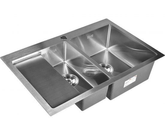 Кухонная мойка из нержавеющей стали WISENT 7851-SR 78x51 см, с раздвижным коландером WW37851-SR/W302644 