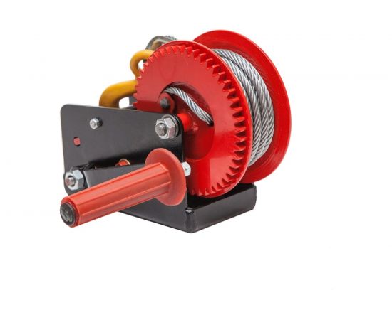 Ручная малая лебедка ЦМК ЛРМ-1.5(500) барабанная, трос 6.2 мм х 20 м L0023 