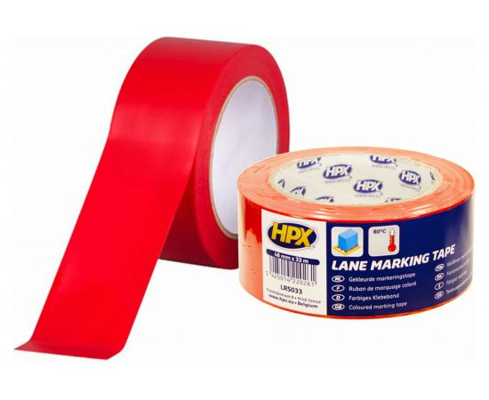 Маркировочная лента для пола HPX LR5033 48 мм х 33 м, красная 5425014220261 