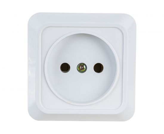 Розетка Intro 2Э20101 2P, 16А, 250В,ОУ, б.м.п., Quadro, белый 3 Б0038870 