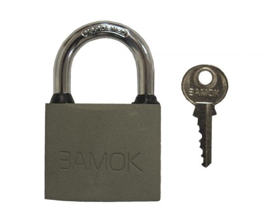 Навесной замок РемоКолор (чугун; полимерное покрытие; 3 ключа; цилиндровый механизм; автоматический; 50x54x15 мм; дужка 6 мм) 70-0-985 