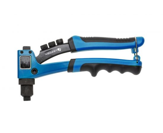Ручной заклепочник HOEGERT TECHNIK 215 мм, для стальных и алюминиевых заклепок 2,4-4,8 мм HT2C152 