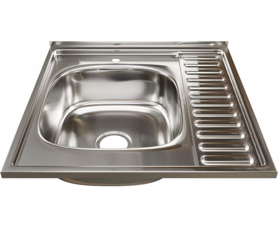 Мойка mixline 60х60х16 см, 0.6, левый выпуск 3 1/2, с сифоном 528014 