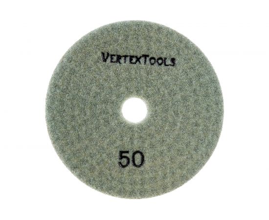 Круг алмазный гибкий шлифовальный для полировки мрамора (100х3х15 мм; Р50) vertextools 12500-0050 – изображение 2