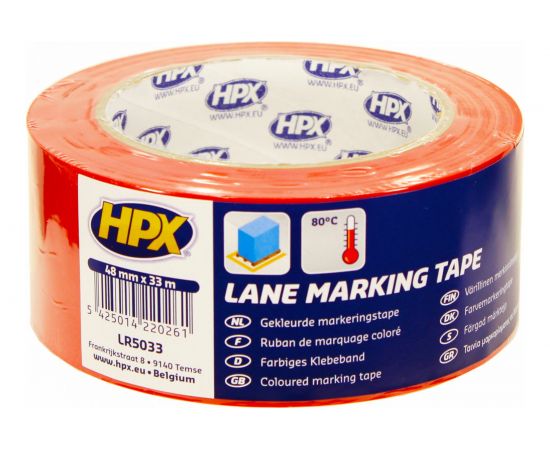 Маркировочная лента для пола HPX LR5033 48 мм х 33 м, красная 5425014220261 – изображение 2