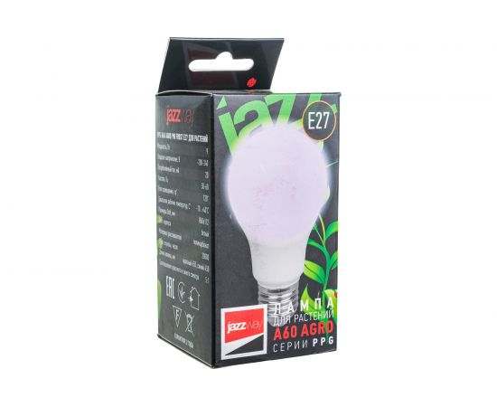 Лампа для растений Jazzway PPG A60 Agro 9w FROST E27 IP20 5002395 – изображение 3