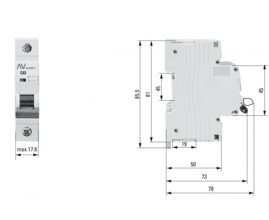 Автоматический выключатель EKF AV-6 1P 2A 6kA AVERES SQmcb6-1-02B-av – изображение 3