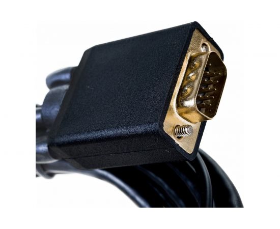 Кабель Cablexpert HDMI VGA, 19M/15M + 3.5Jack 3м черный, позолоченные разъемы A-HDMI-VGA-03-10 – изображение 4