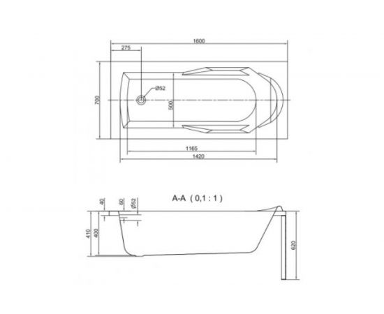 Прямоугольная ванна Cersanit SANTANA 160x70 63324 – изображение 7