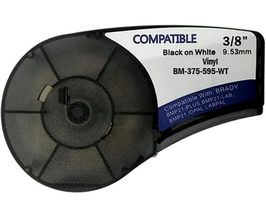 Лента Русмарк BM21-375-595-WT, 9.53мм/6.4м винил, черная на белом BMP21 Plus , Китай RM142800 