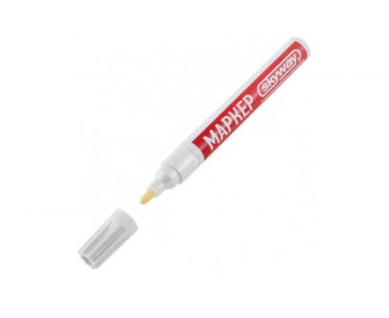 Универсальный маркер с наконечником из фетра, цвет белый SKYWAY S03501001 