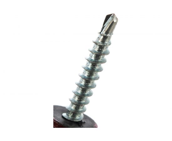 Саморезы для крепления кровельных материалов к деревянной обрешетке Зубр цвет RAL 3003 рубиново-красный, оцинкованные, 4,8x38мм, 300шт 4-300315-48-038-3003 – изображение 2