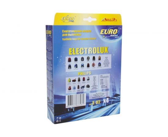Мешок-пылесборник синтетический для пылесосов ELECTROLUX, PHILIPS, AEG (4 шт.) EURO CLEAN E-02/4 – изображение 3