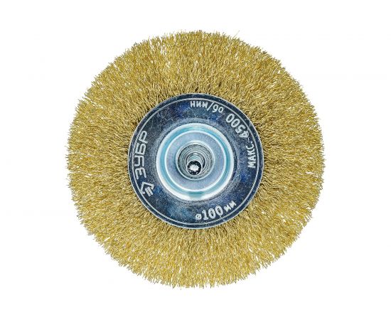 Щетка дисковая (100 мм; 0.3 мм; витая латунированная стальная проволока) для дрели ЗУБР 3520-100_z02 – изображение 3