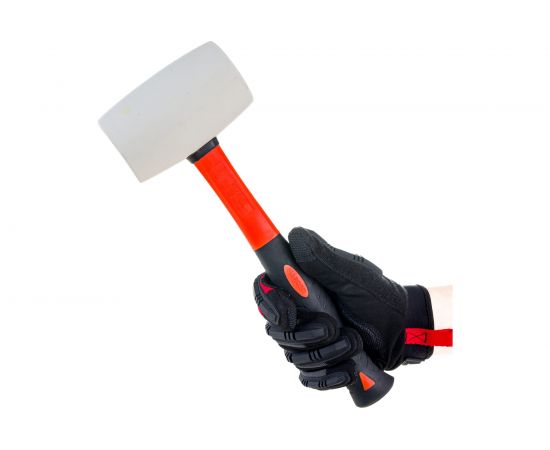 Резиновая белая киянка HARDEN фибергласовая ручка, 700 гр. 590437 – изображение 5