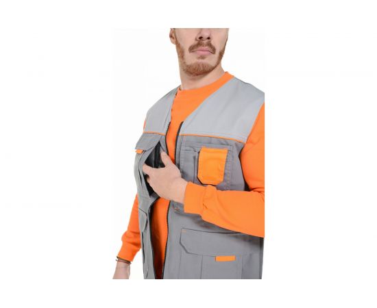 Жилет СОЮЗСПЕЦОДЕЖДА Профессионал темно-серый/светло-серый, р. 48-50, рост 170-176 2000000060965 – изображение 7