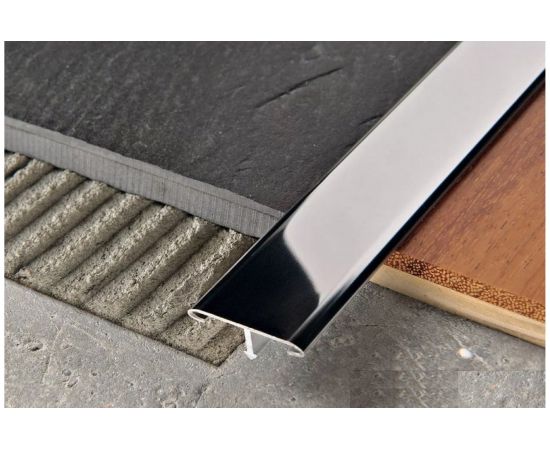 Профиль ЛУКА т-образный из нержавеющей стали 21.7 мм, 2.7 м, полированный УТ000040603 