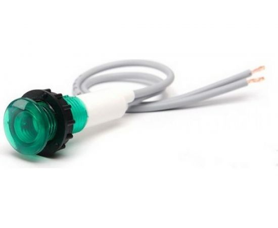 Сигнальная арматура Emas зелёная 10мм с силиконовым проводом 24В S100LY2 
