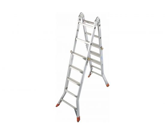 Шарнирная телескопическая стремянка Krause MONTO TELEMATIC 4х5 перекладины 129963 