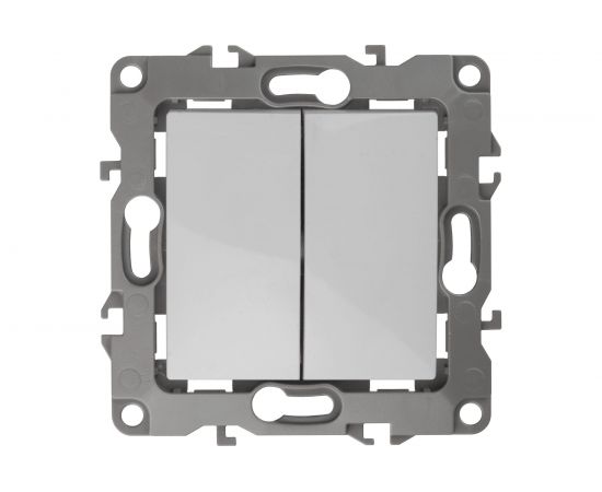 Двойной выключатель ЭРА 12-1104-01 10АХ-250В, IP20, белый Б0014645 