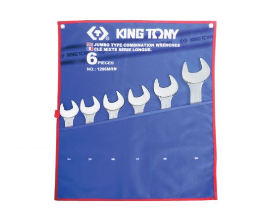 Набор комбинированных ключей (34-50 мм, 6 шт) KING TONY 1296MRN 