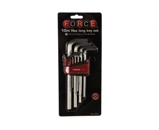 Набор средних Г-образных шестигранников 10 предметов FORCE 5102L – изображение 2