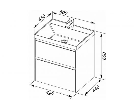 Раковина-столешница Aquanet Орлеан 60 QUICK CLAC 00179393 – изображение 2