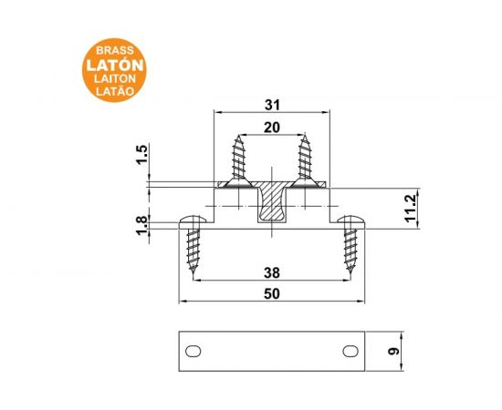 Роликовая защелка Amig латунь антик 8820 – изображение 2