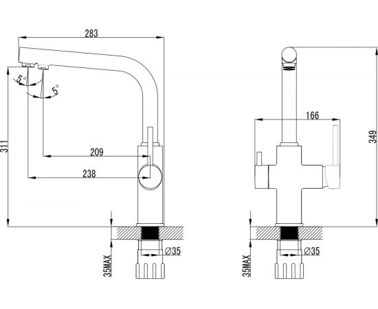 Смеситель для кухни с подключением к фильтру с питьевой водой Lemark Comfort LM3060C – изображение 2