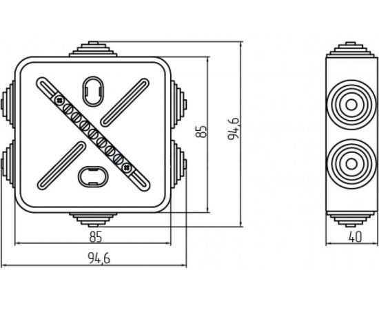 Коробка уравнивания потенциалов EZETEK 7 подключений 85х85х40мм 44457 – изображение 2