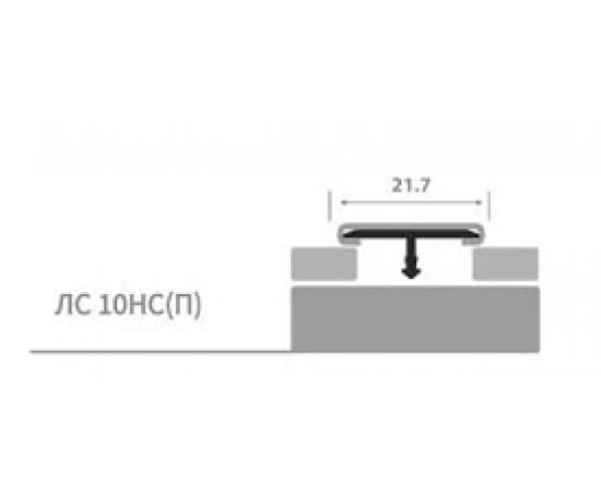 Профиль ЛУКА т-образный из нержавеющей стали 21.7 мм, 2.7 м, полированный УТ000040603 – изображение 2
