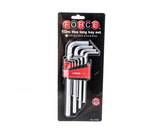 Набор средних Г-образных шестигранников 10 предметов FORCE 5102L – изображение 3