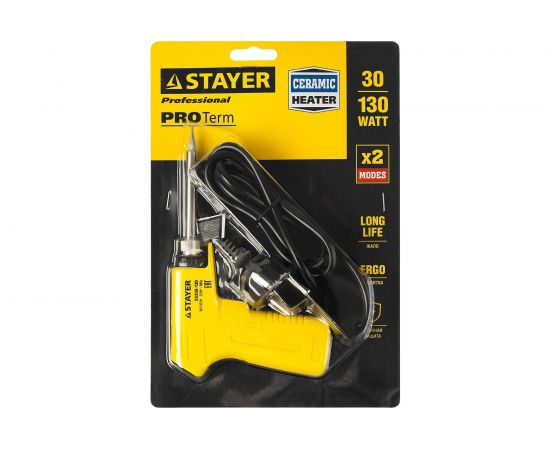 Паяльник Stayer с пластиковой рукояткой PROFI PROTerm 30-130Вт 55308-130 – изображение 4