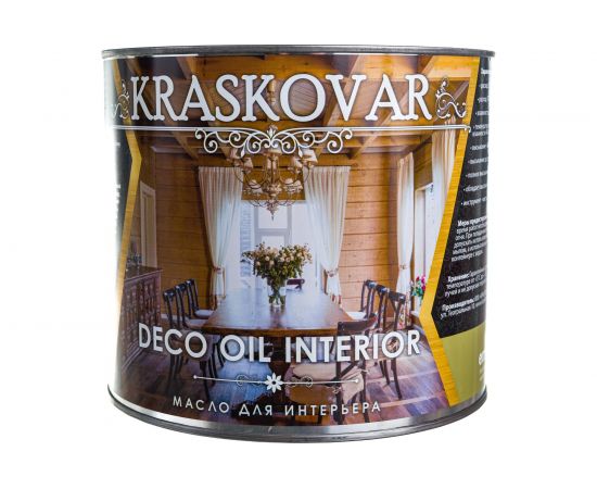Масло для интерьера Kraskovar Deco Oil Interior орех 2,2л 1115 – изображение 6