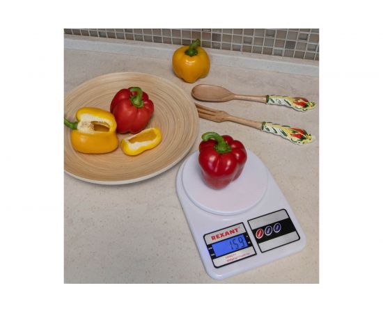 Настольные электронные универсальные весы REXANT от 1 гр. до 5 кг, пластик 72-1003 – изображение 6