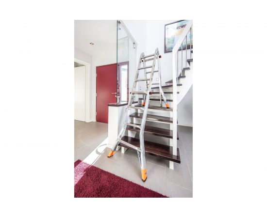 Шарнирная телескопическая стремянка Krause MONTO TELEMATIC 4х5 перекладины 129963 – изображение 10