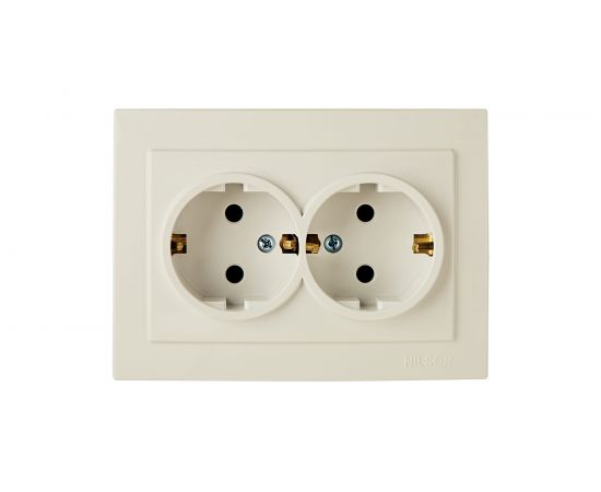 Розетка NILSON 2СП з/к крем Touran naturel 24121025 
