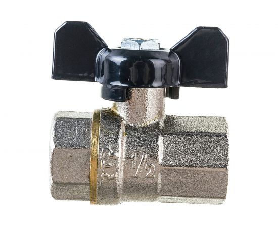 Кран шаровой RTP латунный, вн/вн., PN 40, бабочка, G 1/2 27511 