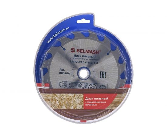Диск пильный (210x2.3/1.5x32/30 мм; 16T) Белмаш RD148A 